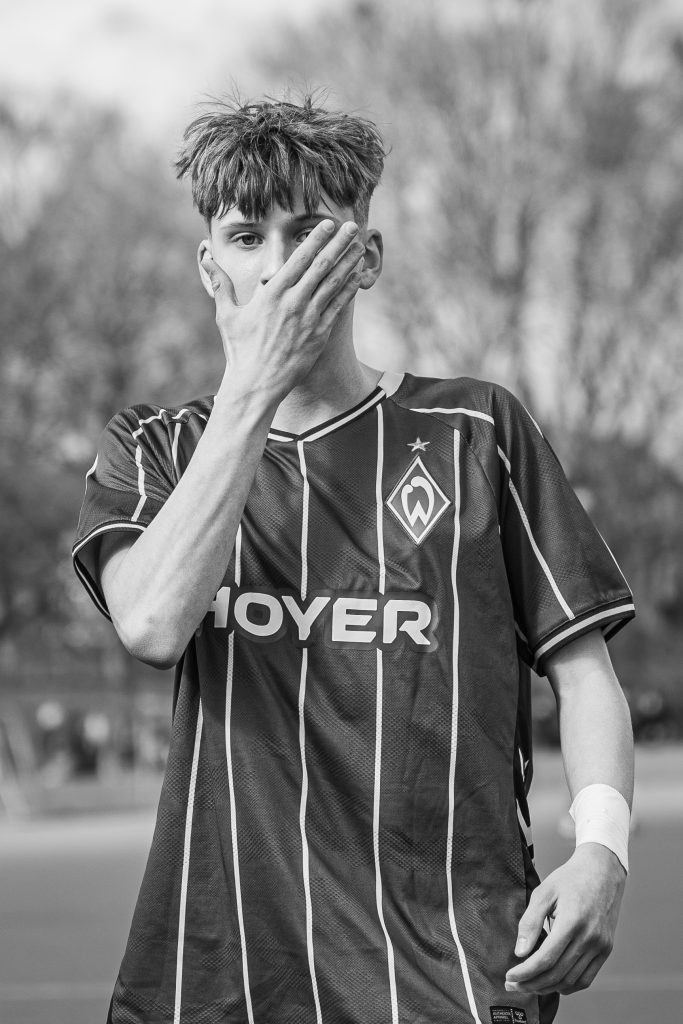 C-Jugend Spieler von Werder Bremen während eines Spiels gegen den Blumenthaler SV